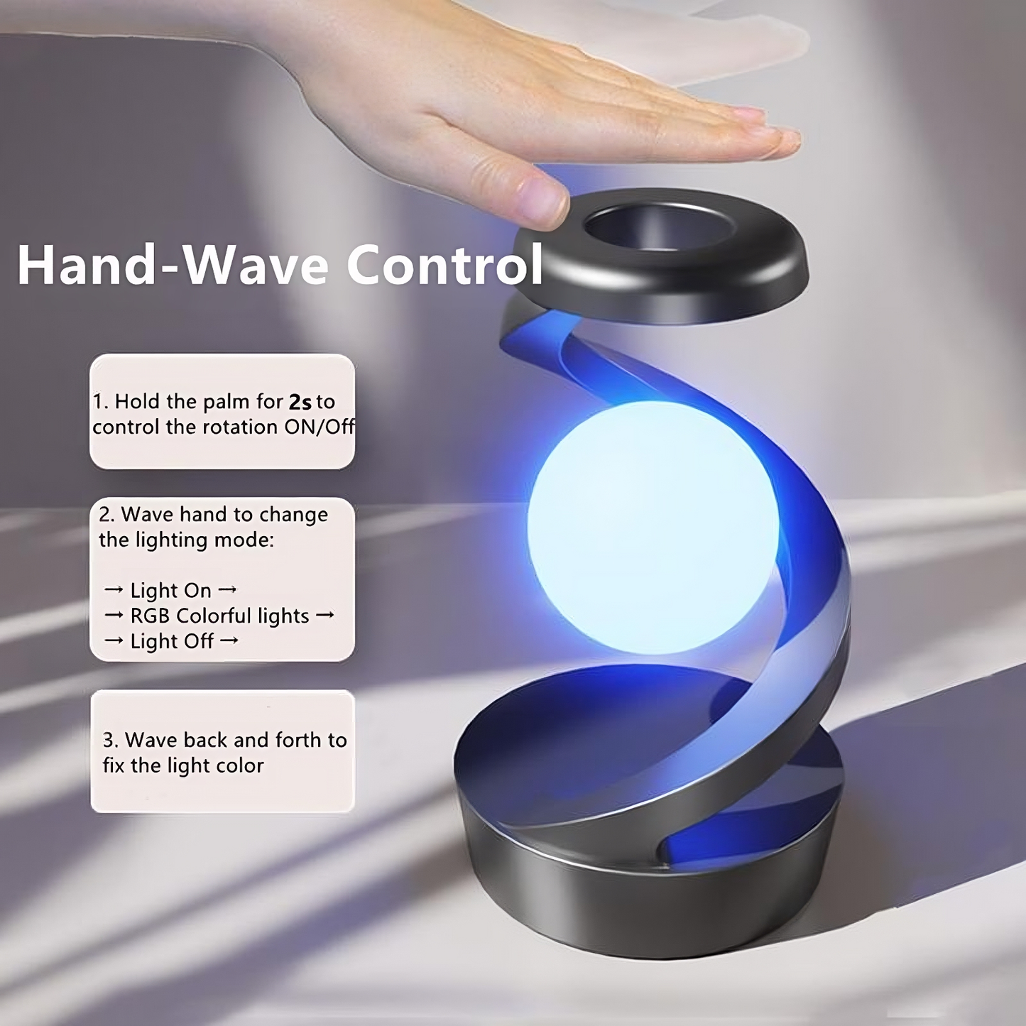 Rotatable Spiral Lamp with Wireless Charging Function